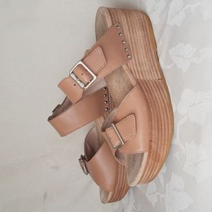 Dansko Selma Platform Wedge Leather Sandals 8/EU 38